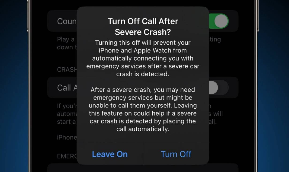 湾里苹果14维修分享 iPhone 14 和 Apple Watch 上关闭崩溃检测 