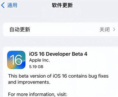 湾里苹果手机维修分享iOS16 Beta4 更新内容及升级建议 